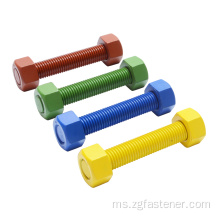 Bolt stud rod berulir berwarna bersalut warna